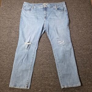 Levi Jeans Women 24W 724 High Rise Straight Blue Denim Casual Classic Plus Size